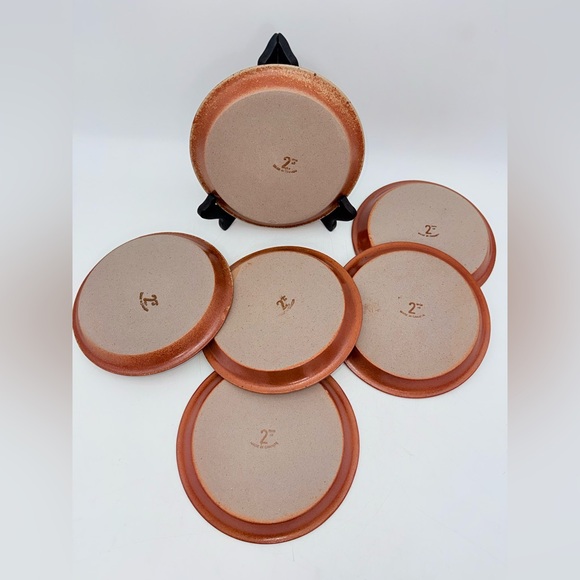 Set of 6 vintage desert bread plates Sial Hors Serie art pottery, Cerval plates - Picture 14 of 17